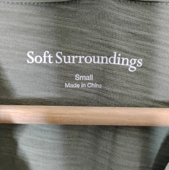 Soft Surroundings Spring Thaw Embroidered Tunic Top Sage Green - Picture 7 of 8